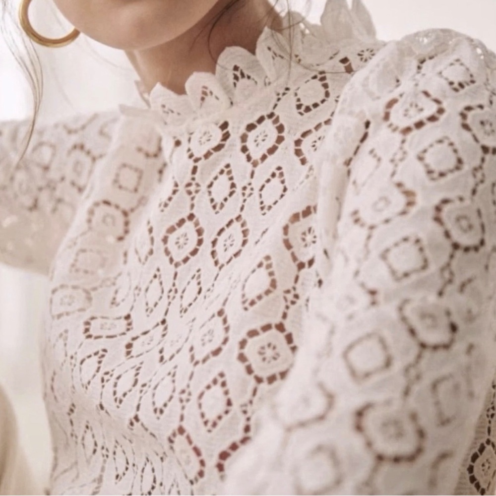 Sezane Eglantine White Blouse Size S Eu 36 NWT - Picture 3 of 7